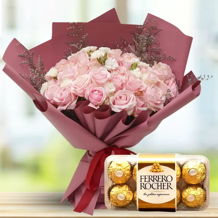 40-roses-bouquet-with-ferrero-rocher