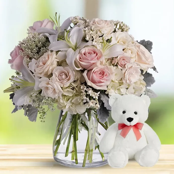 vase-with-mixed-flowers-and-teddy