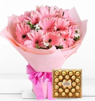 bunch-of-10-gerbera-daisies-with-ferrero-rocher-chocolates