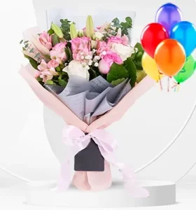 mixed-flowers-bouquet-with-balloons