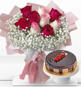 red-pink-roses-bouquet-with-cake