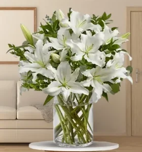 white-lilies-in-a-vase