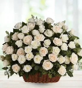 white-roses-basket-arrangement